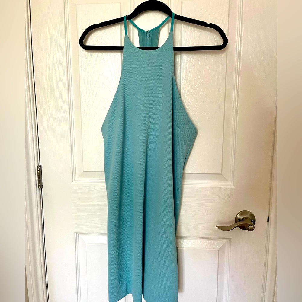 Baby blue backless party dress from Urban Outfitters